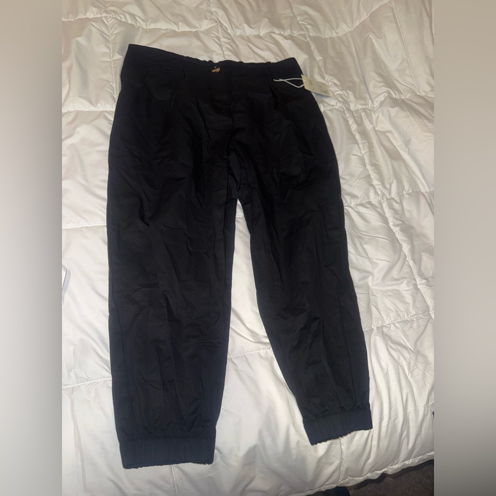 HALARA Black Work Pants With Cuffed Ankles